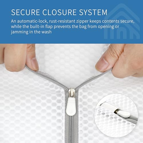 Muchfun 3Pcs Durable Honeycomb Mesh Laundry Bags for Delicates 12x16 Inches | (3 Medium)