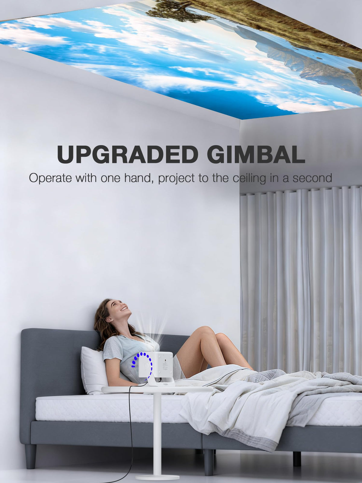 4000ANSI 4K Mini Projector with WiFi and Bluetooth, Auto Focus