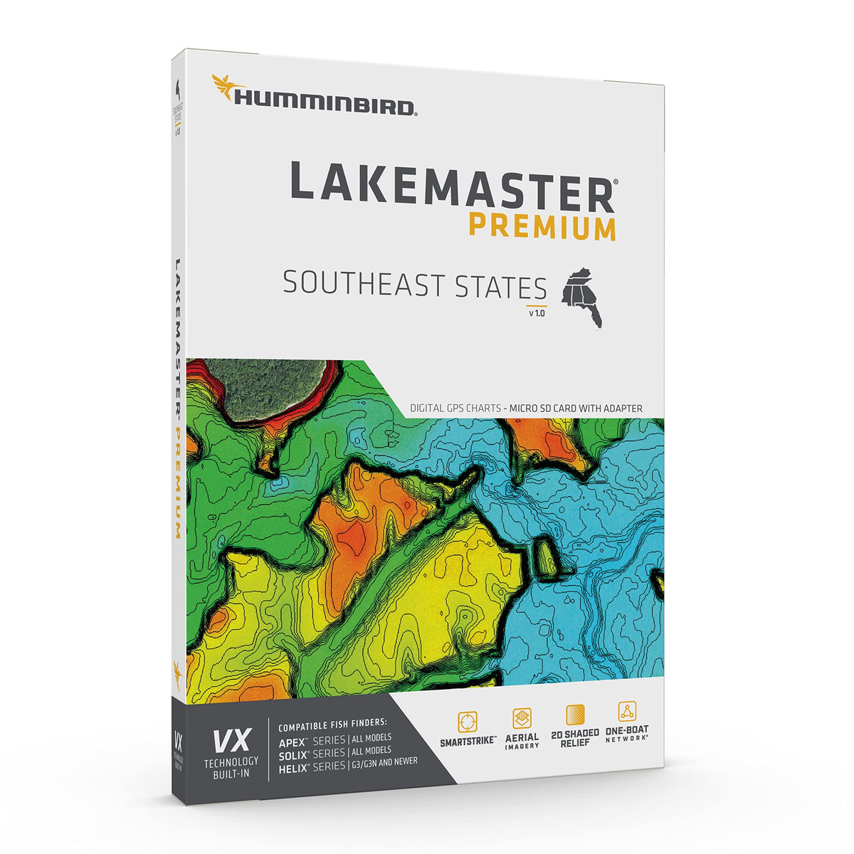 Humminbird LakeMaster Premium Map SD Card for Fish Finders