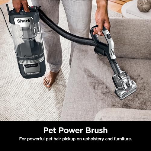 Shark Rotator Lift-Away Vacuum, DuoClean PowerFins, Dark Grey, LA555 | Self-Cleaning Brushroll, Odor Neutralizer, Lift-Away ADV, HEPA Filter, LED Headlights, Swivel Steering, Pet Tools Included
