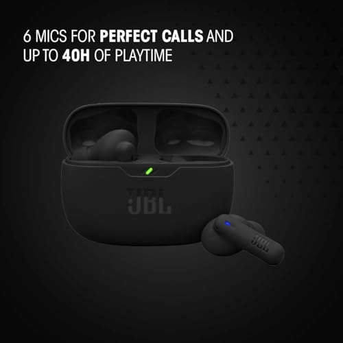 JBL Vibe Beam 2 - Noise Cancelling Earbuds - Black | JBL Pure Bass sound, Active Noise Cancelling with Smart Ambient, 4 mics for crisp, clear calls, Water and dust resistant