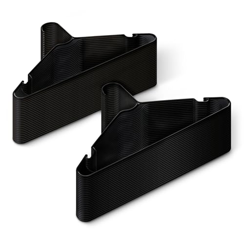 Amazon Basics Space Saving Plastic Clothes Hangers, Sturdy Closet Organizer for Shirts and Jackets, Adult Size, Black, 50-Pack
