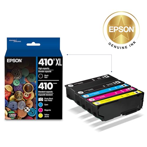 Epson 410 Claria Premium Ink High Capacity Black & Standard Color Cartridge Combo Pack (T410XL-BCS) Works with Expression XP-530, 630, 640, 7100, 830