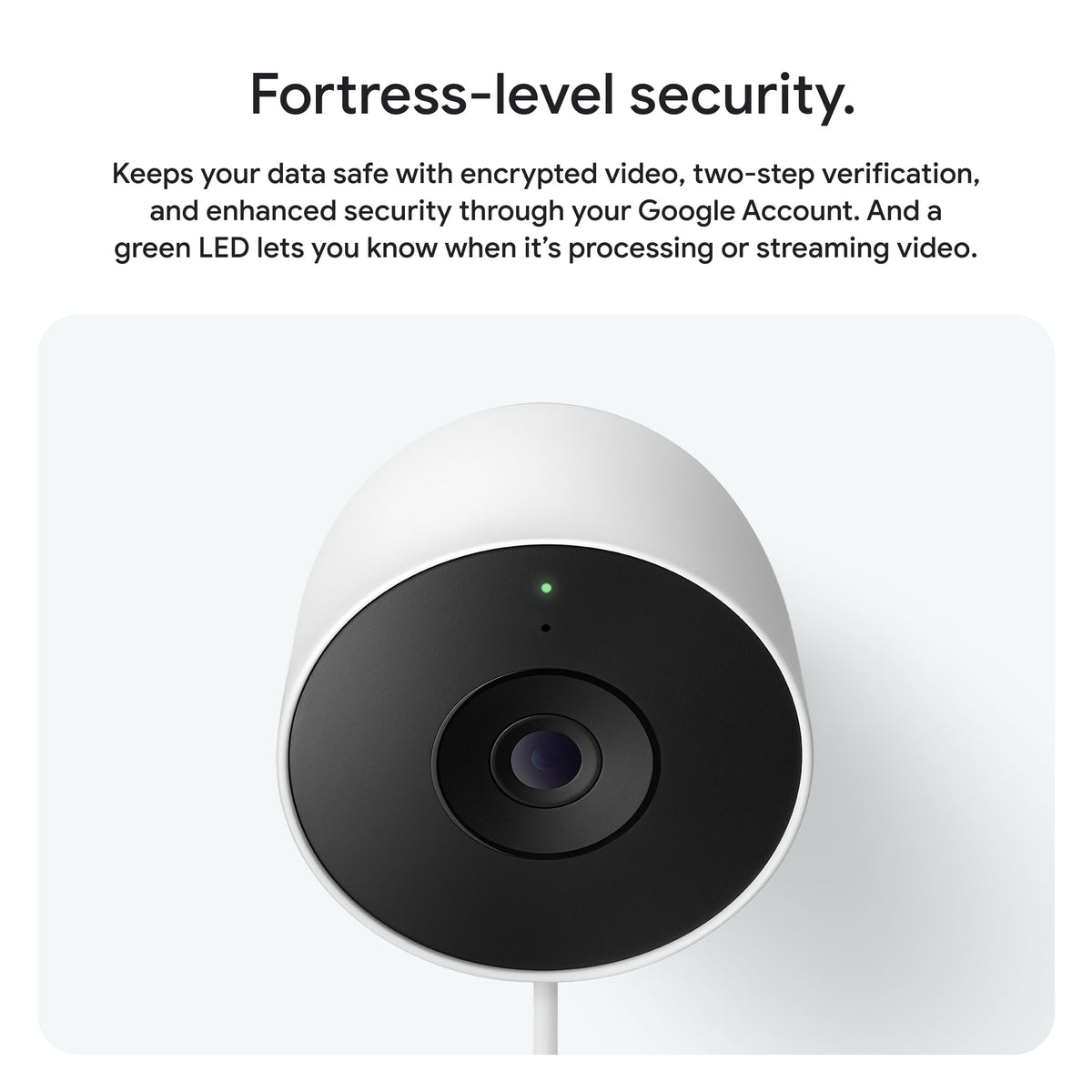 Google Nest Cam Outdoor (Wired, 2nd Gen) - Security Camera - 2025 - Snow | 2K video, motion detection, color night vision, 2-way audio, works with Google Home and Gemini, weather resistant