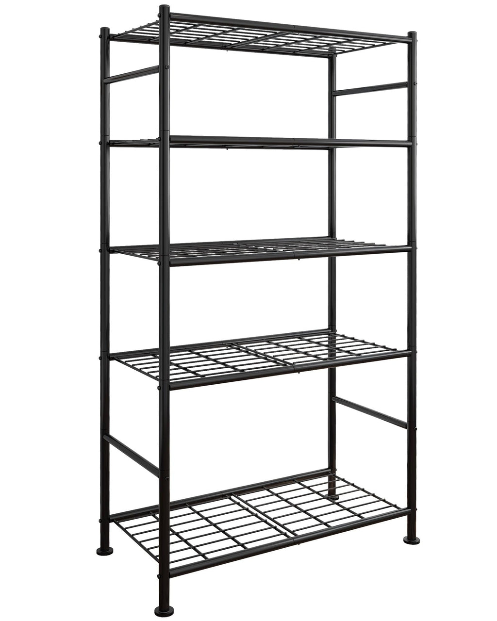 Sakugi Storage Shelves - 5 Tier Shelf Organizer, Heavy Duty Garage Shelving Unit with Leveling Feet, Stable Metal Shelves Organizer for Pantry, Kitchen and Closet, 33.0" W x 12.6" D x 72.0" H, Black
