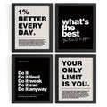 DSHFG Motivational Inspirational Office Wall Art Decor Prints Set of 4 | Black Office Motivational Wall Decor Trendy Retro Positive Affirmations Quotes Wall Decor Gym Posters, 8x10 Unframed