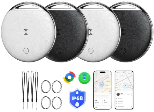 Air Tag for Android, Air Tags-4 Pack Work Compatible with Apple Find My | IP68 Waterproof, 100 dB Loud Alert, 230mAh Replaceable CR2032 Battery, Dual-System Smart Tag for Wallet, Luggage, Backpacks