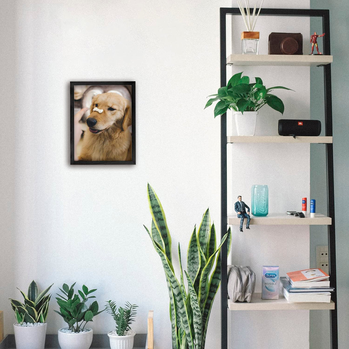 Framed Custom Canvas Prints with Your Photos Personalized Photo to Canvas Print Gifts for Couples Friends Family Baby Pets (Black, 8" L x 10" W)