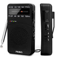 PRUNUS J-166 Portable Radio AM FM, Battery Operated Radio | Tuning Light, Back Clip, Layard, Excellent Reception, AM FM Radios Portable, Transistor Radios