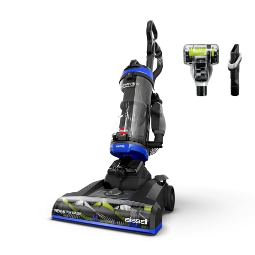 Bissell CleanView Swivel Vacuum, Triple Action Brush Roll, 3836 | Multi-cyclonic suction; extension wand; easy-empty dirt tank; swivel steering for maneuverability