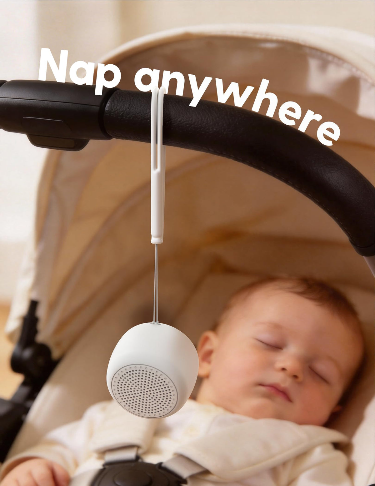 Babelio Pocket Mini Portable White Noise Machine for Travel, 15 Sounds | USB-C Rechargeable, Auto-Off Timer, Lightweight Design, Last-Setting Memory, Easy To Pack And Carry, White
