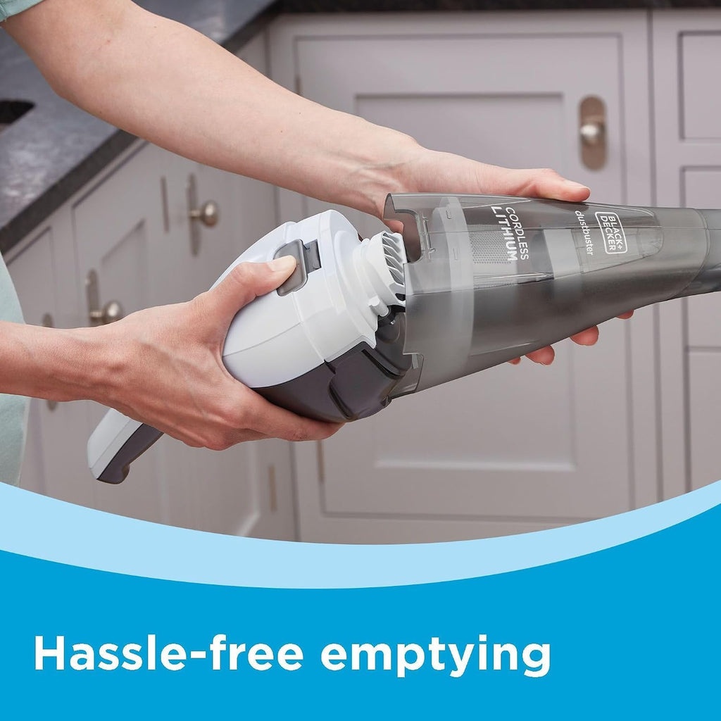 BLACK+DECKER dustbuster Cordless Handheld Vacuum, Portable Car Vacuum Cordless Rechargeable, Wall Mount, Strong Suction QuickClean (HNVC215B10)