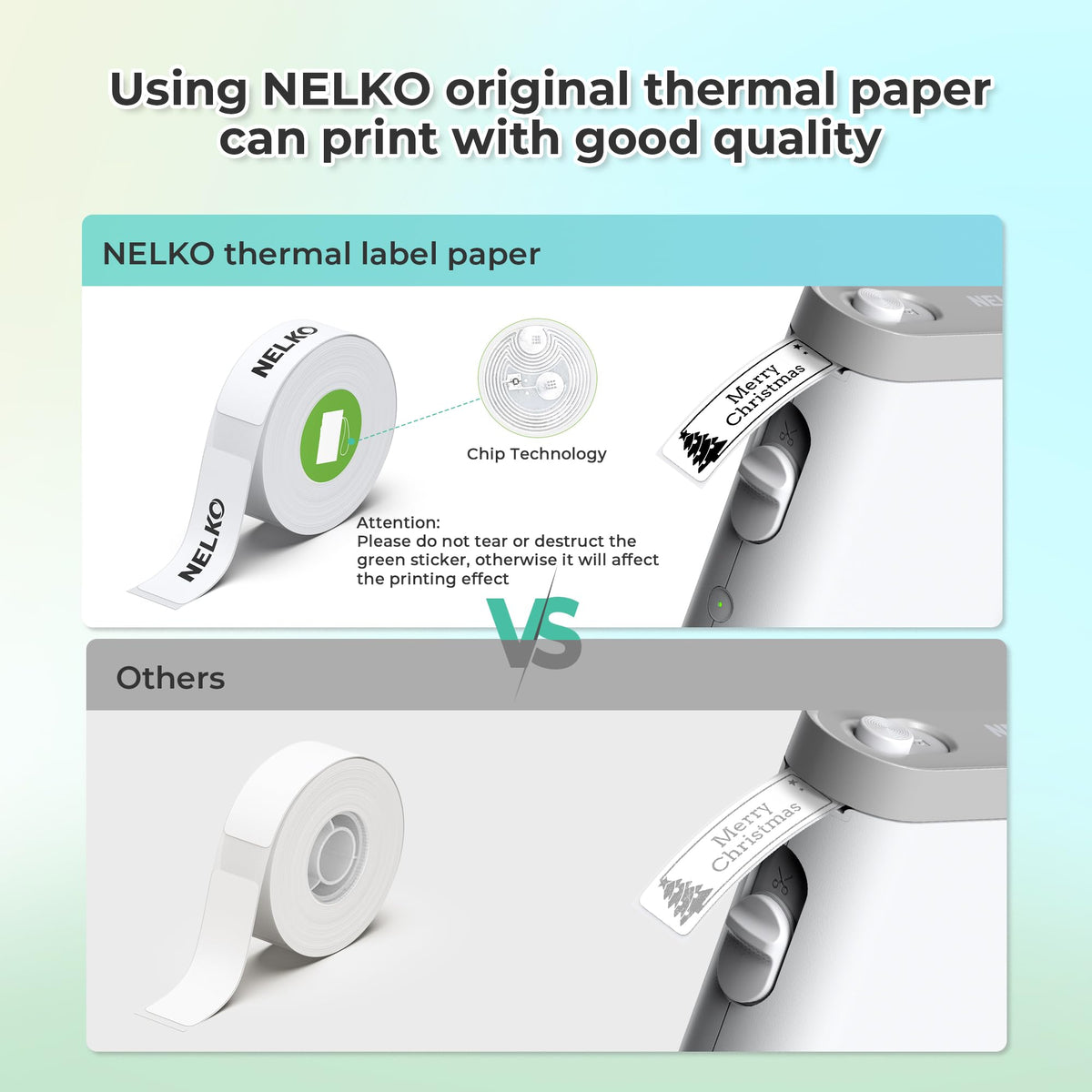 Nelko P21 Label Maker Machine with Tape, Bluetooth Label Printer, White | Creative App & Multiple Templates, Inkless Printing, Built-in Cutter, Ideal for School, Teacher Supplies, Office, and Home