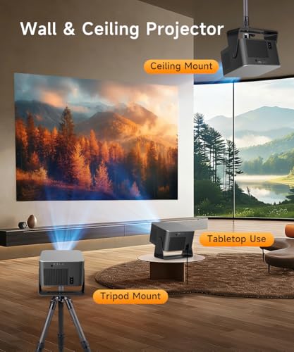 Magcubic Smart Projector with Wifi 6 and Bluetooth 5.4, Native 1080P Portable Projector 4K & 8K Support, 600 ANSI, Auto Focus & Obstacle Avoidance, Mini Proyector for Outdoor Movie Home HY350Max