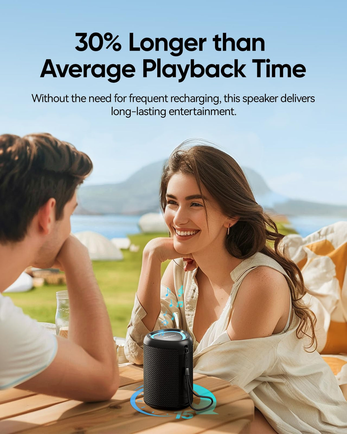 Portable Bluetooth Speaker Gift Ideas: Outdoor Travel Essentials Waterproof | Powerful HD Sound, Dynamic Lights, 15H Playtime, BT 5.3, TWS Pairing, IPX5 Beach|Camping|Pool Accessories, Halloween Music