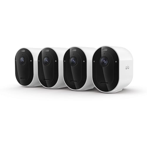 Arlo Pro Wireless Security Camera 2K HDR (6th Gen) - 4-Cam | 2K HDR video; Wireless outdoor; Rechargeable removeable battery; AI detection; Emergency Response; 1-mo Secure plan incl.