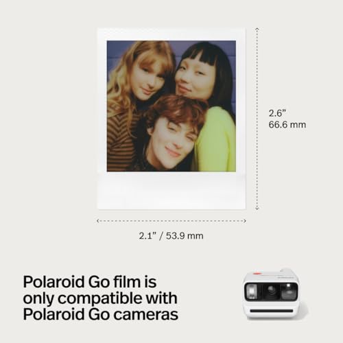 Polaroid Go Color Film, White Frame, 16 Photos (6017), Compatible with Go Cameras Only