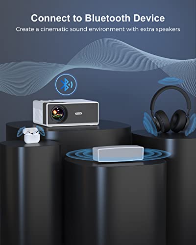 FUDONI Projector with WiFi & Bluetooth, Native 1080P Home Theater Projector