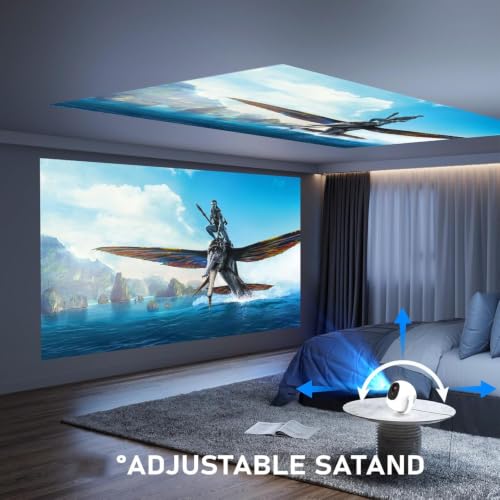 1080P Projector, 400 Lumens Brightness Indoor Outdoor Portable Projector, Cinema Quality Viewing for Home Entertainment