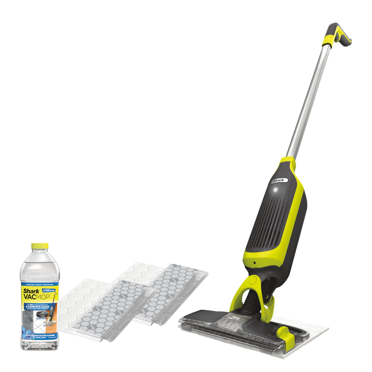 Shark VACMOP Cordless Vacuum & Spray Mop, Gray, VM180 | Hard Floor Cleaner, Powerful Suction, Lightweight, 2 Disposable Pads, 12oz Cleaning Solution Included