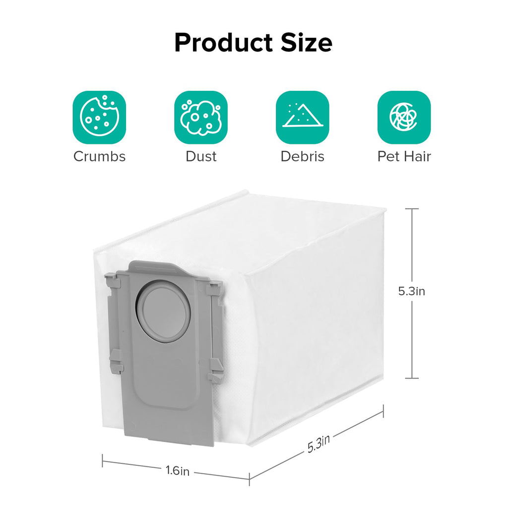 roborock 6 Packs Disposable Dust Bags for Saros 10R, Saros Z70, Saros 20, Qrevo Edge 3 Pro, QV 35A, Qrevo CurvX, Qrevo Curv 2 Flow, Qrevo S Pro, Qrevo 2 Pro, Saros 20 Sonic, S8 Max Ultra & RDS