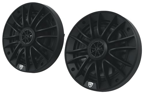 Rockville RM-PREMIUM-65 Black 6.5" 4-Ohm, Marine Boat Speakers Pair | 600W Peak, 150W RMS, 35Hz-20kHz, 93dB Sensitivity, True Coaxial Design, Weather-Resistant Grilles, Mounting Screws