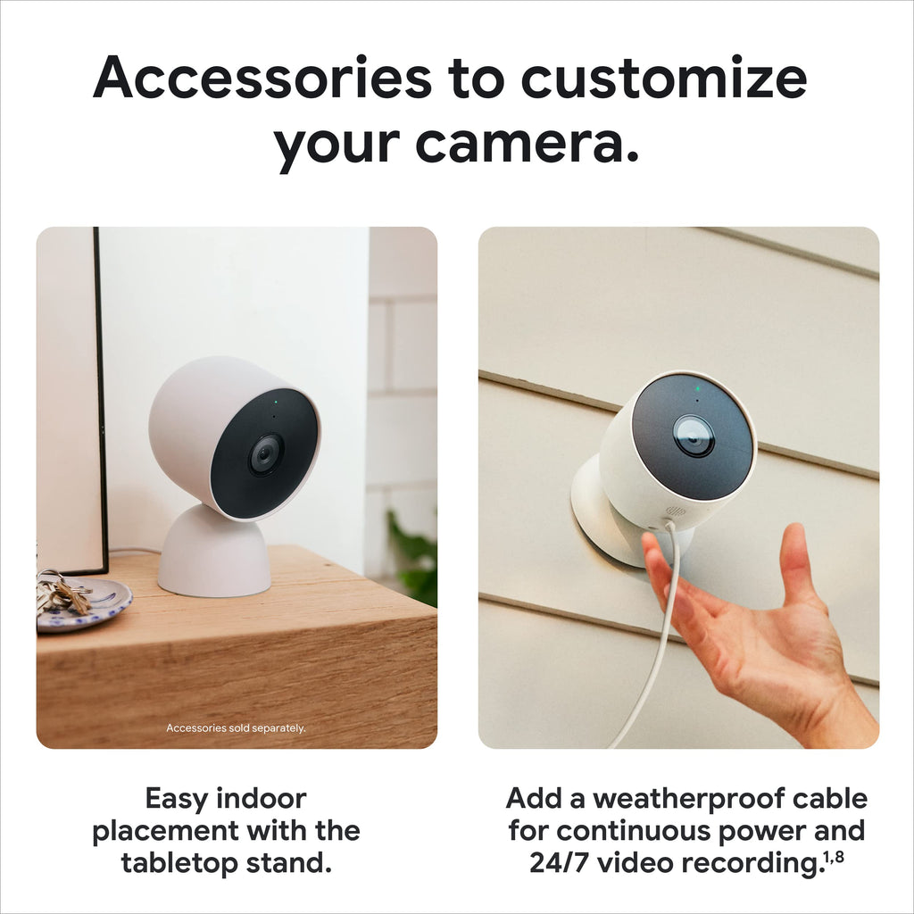 Google Nest Cam Outdoor or Indoor, Battery - Wireless Security Camera | Home security camera, built-in intelligent alerts, 1080p HDR video, works with Google Home and Alexa