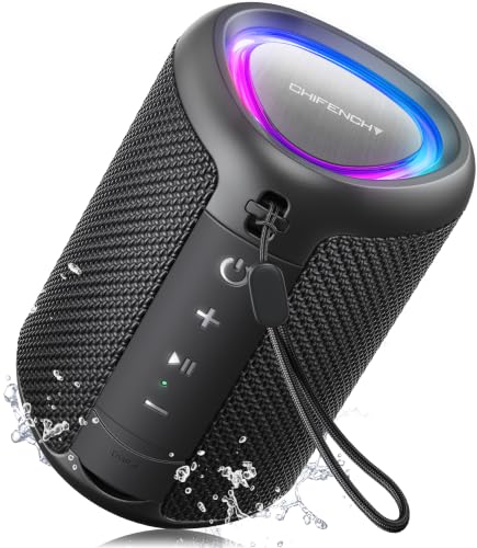 Portable Bluetooth Speaker Gift Ideas: Outdoor Travel Essentials Waterproof | Powerful HD Sound, Dynamic Lights, 15H Playtime, BT 5.3, TWS Pairing, IPX5 Beach|Camping|Pool Accessories, Halloween Music