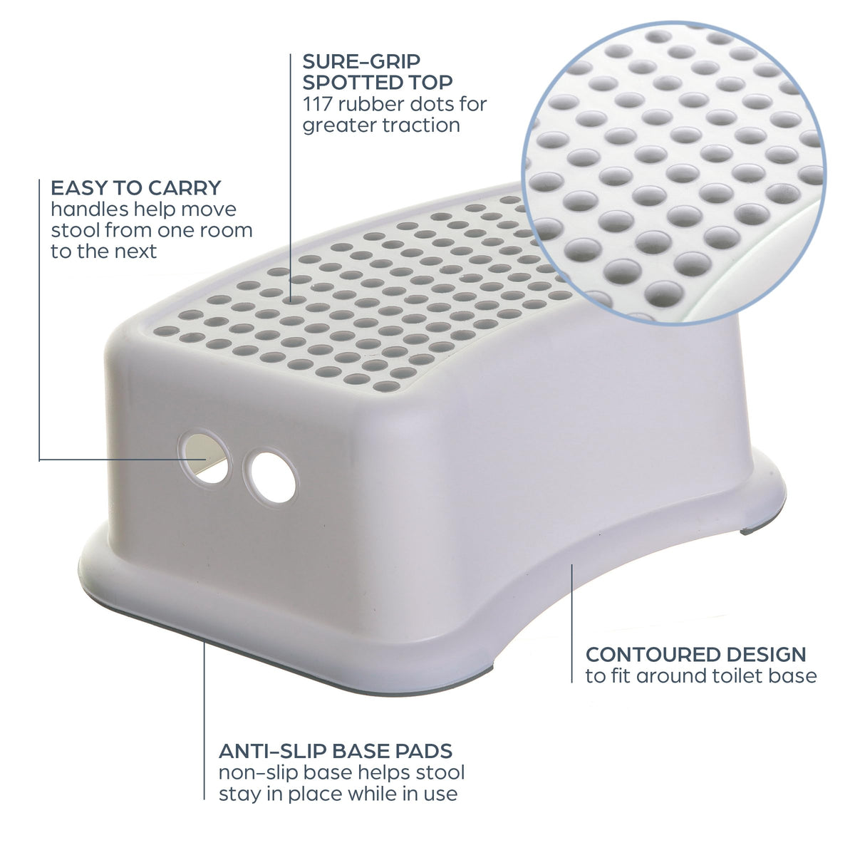 Dreambaby Step Stool for Kids - Non-Slip Base and Contoured Design for Toilet Potty Training and Sink Use