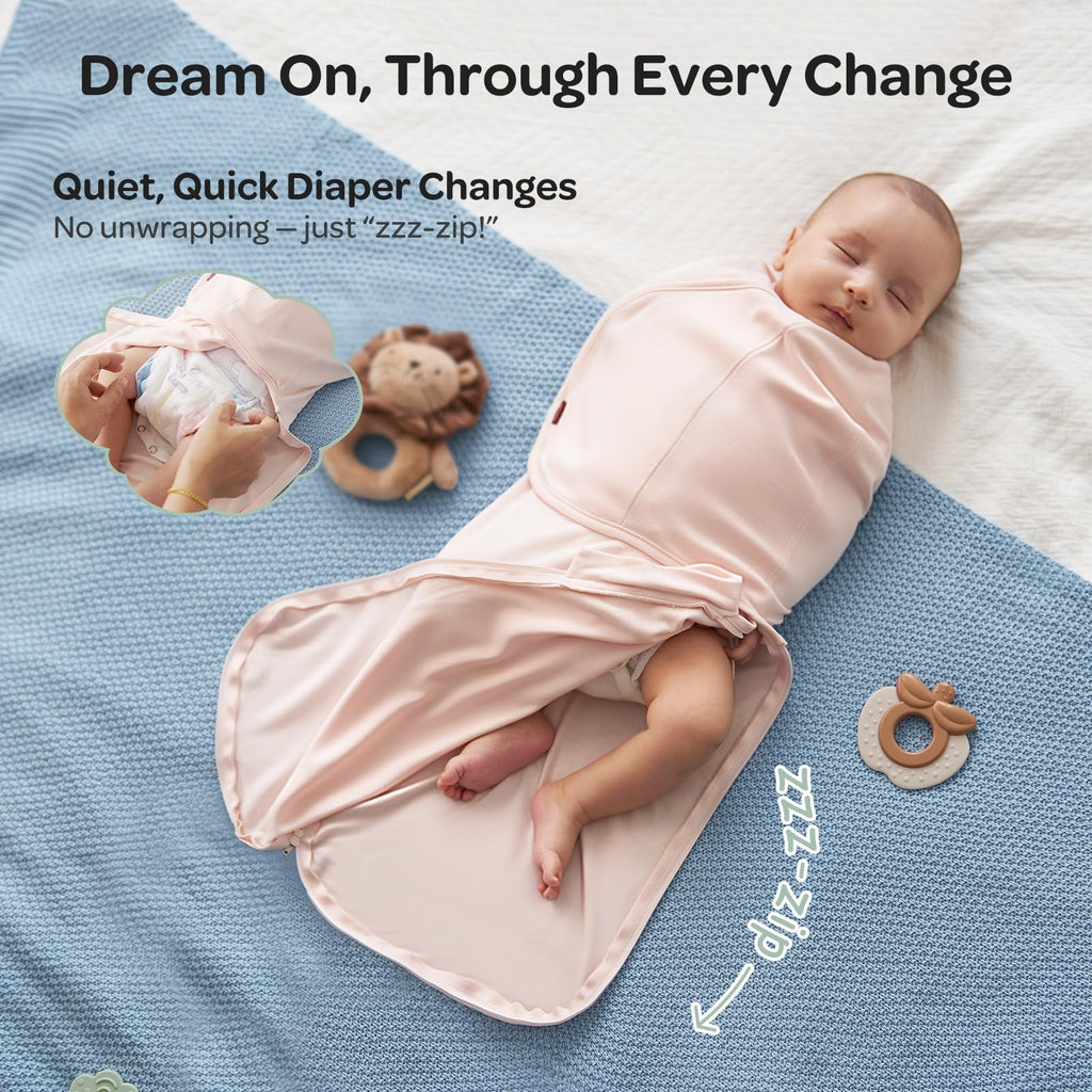 Momcozy Swaddles for Newborns, Quiet Fastener Swaddle for Infant 0-3 Months | New-Parent-Friendly Sleep Sack, Reduce Startle Reflex, Newborn Boys Girls Registry Essentials, 2-Pack, Bloom