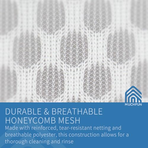 Muchfun 3Pcs Durable Honeycomb Mesh Laundry Bags for Delicates 12x16 Inches | (3 Medium)