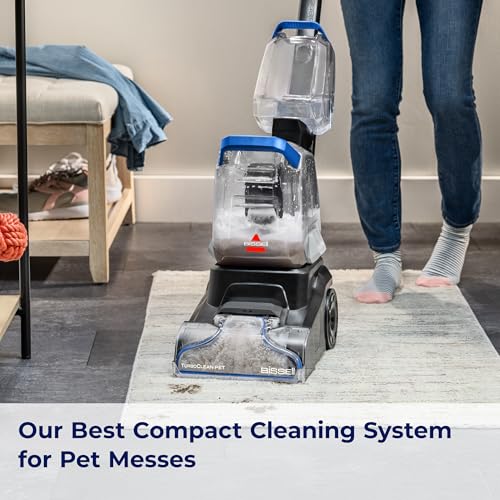 BISSELL TurboClean PET, Upright Carpet & Upholstery Cleaner, 3948 | TurboClean technology for powerful pet hair and stain removal; upright design for full-room carpet care
