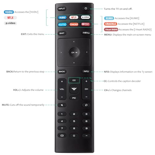 Universal for VIZIO Smart TV Remote Control Replacement XRT136
