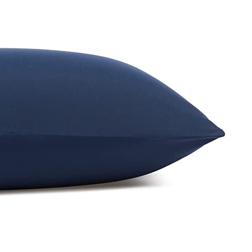Amazon Basics Lightweight Super Soft Easy Care Wrinkle Free Microfiber 3 Piece Bed Sheet Set with 14-Inch Deep Pockets, Twin, Navy Blue, Solid, Kids, Men & Women Bedding