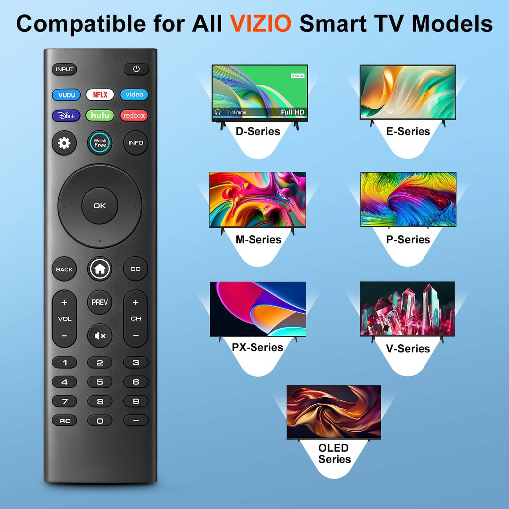 for VIZIO Smart TV Remote Replacement,Universal Control XRT140 for VIZIO TV | Universal remote for all VIZIO TVs. Works with XRT140/136/135/510/500. SmartCast home, no setup, AAA. Durable ABS, safe.