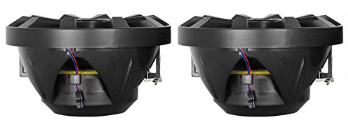 Rockville RKL80MB 8" Black 2-Way Marine Boat LED Speakers Pair | 900W Peak / 200W RMS, 4 Ohm, IP66 Waterproof, Red/Blue Beat-Sync LEDs, 40Hz-20kHz, Includes 16.4 Ft Wire and Grilles
