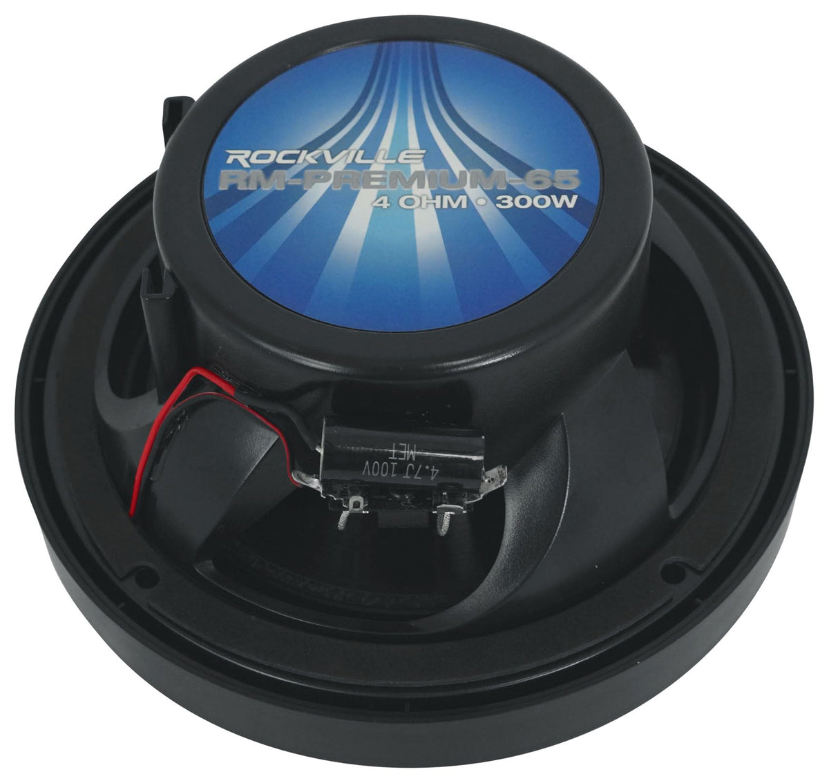 Rockville RM-PREMIUM-65 Black 6.5" 4-Ohm, Marine Boat Speakers Pair | 600W Peak, 150W RMS, 35Hz-20kHz, 93dB Sensitivity, True Coaxial Design, Weather-Resistant Grilles, Mounting Screws