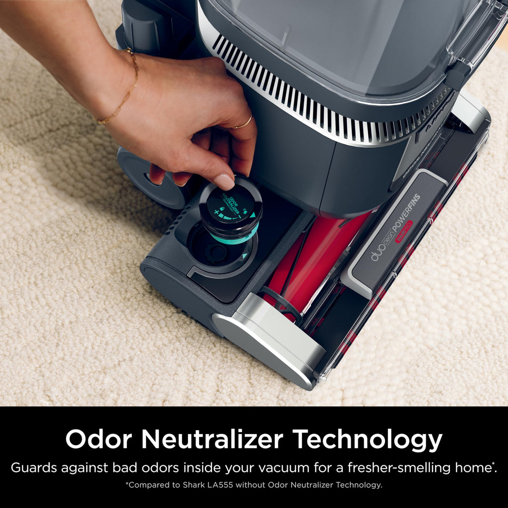 Shark Rotator Lift-Away Vacuum, DuoClean PowerFins, Dark Grey, LA555 | Self-Cleaning Brushroll, Odor Neutralizer, Lift-Away ADV, HEPA Filter, LED Headlights, Swivel Steering, Pet Tools Included
