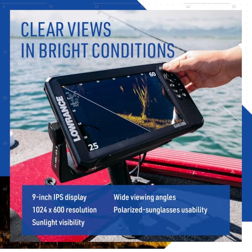 Lowrance Eagle Eye 9 Live Sonar Fish Finder with Preloaded C-MAP Charts | 9-inch IPS display, Live Forward, Live Down, CHIRP, FishReveal, included transducer