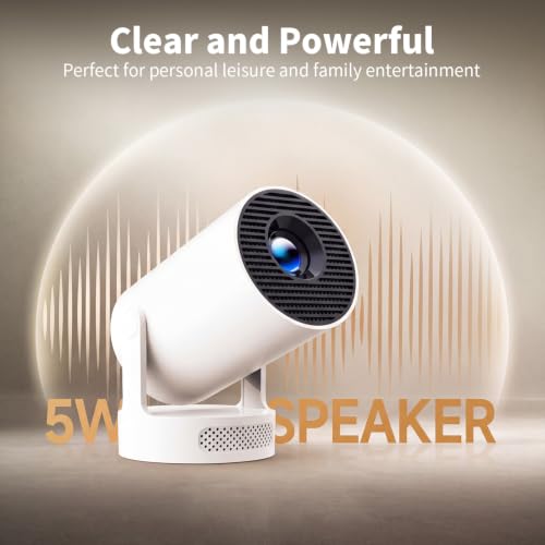 Mini Portable Projector with Bluetooth 5.4 and WiFi 6, 4K Support | HY300 Ultra Projector,220 ANSI,210° Rotation,Auto Keystone Correction,5watt Sound Base Speaker