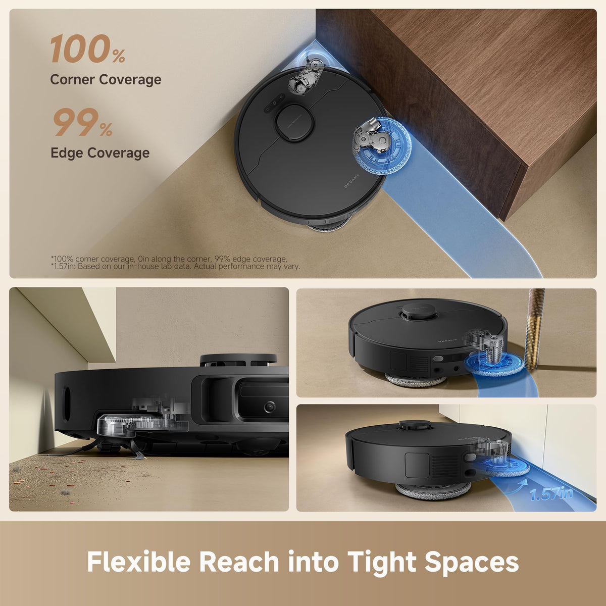 dreame L40 Ultra Gen 2 Robot Vacuum and Mop with 25,000Pa Suction | Extendable Side Brush & Mop, All-in-One Self-Emptying & Cleaning Dock, 10.5mm Mop Lifting, Obstacle Avoidance, App Control
