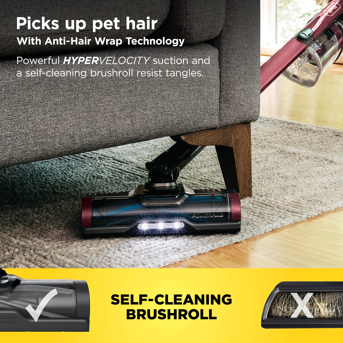 Shark Cordless Vacuum Cleaner, Red, IZ362H | HEPA Filter, Lightweight, Pet Hair Pickup, Removable Handheld, Crevice, Upholstery & Dusting Brush Included, 40-Min Runtime