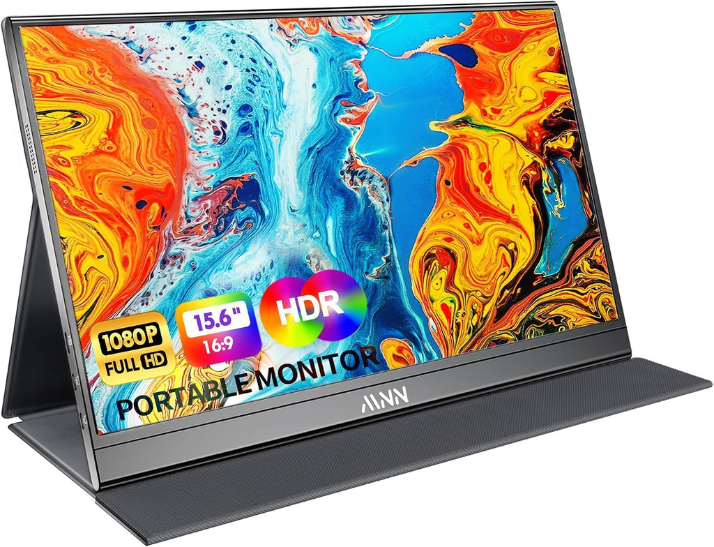 MNN 15.6" FHD 60Hz Portable Monitor USB-C HDMI IPS HDR Gaming Laptop | 15.6" FHD IPS HDR, USB-C one-cable, PC/Mac/Phone/Switch, Smart Case,Laptop , low blue, work&game