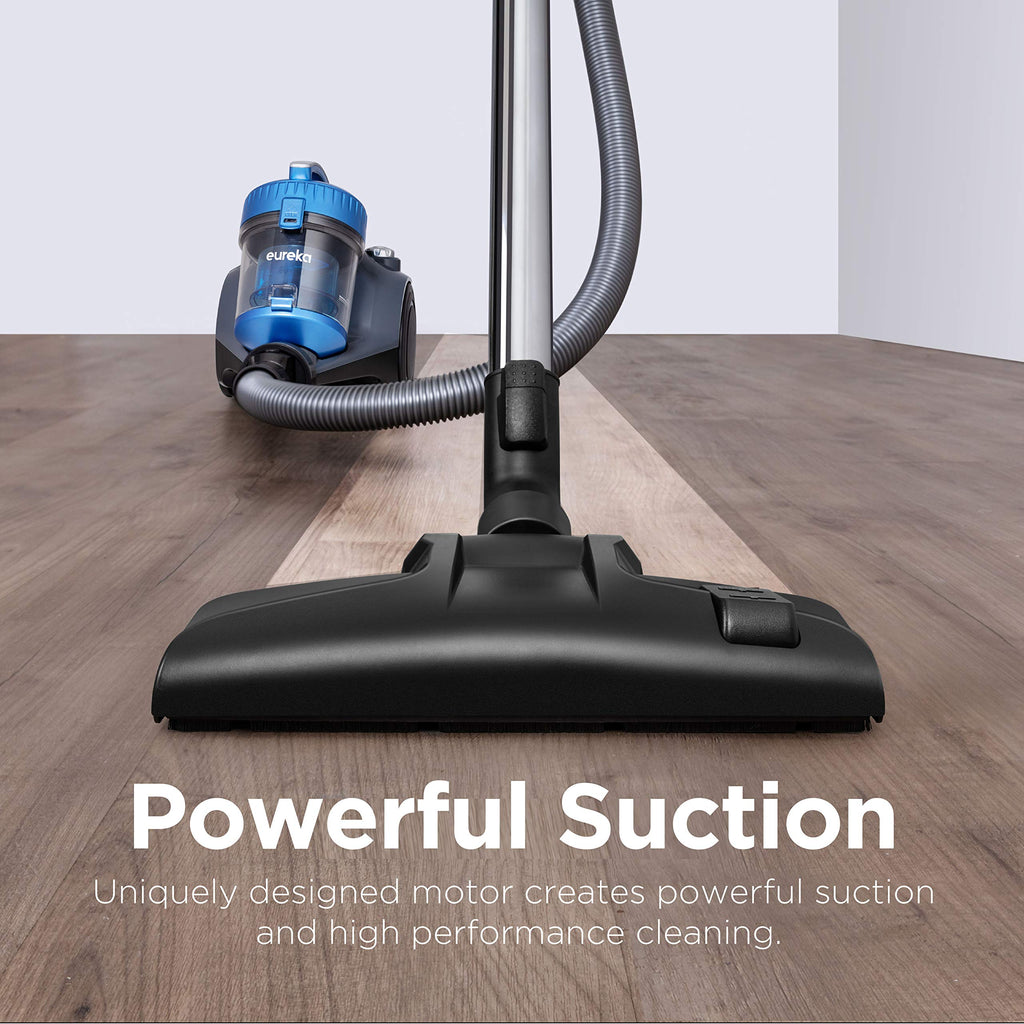 Eureka Whirlwind Bagless Canister Cleaner NEN110A Lightweight Corded Vacuum for Carpets and Hard Floors, Blue
