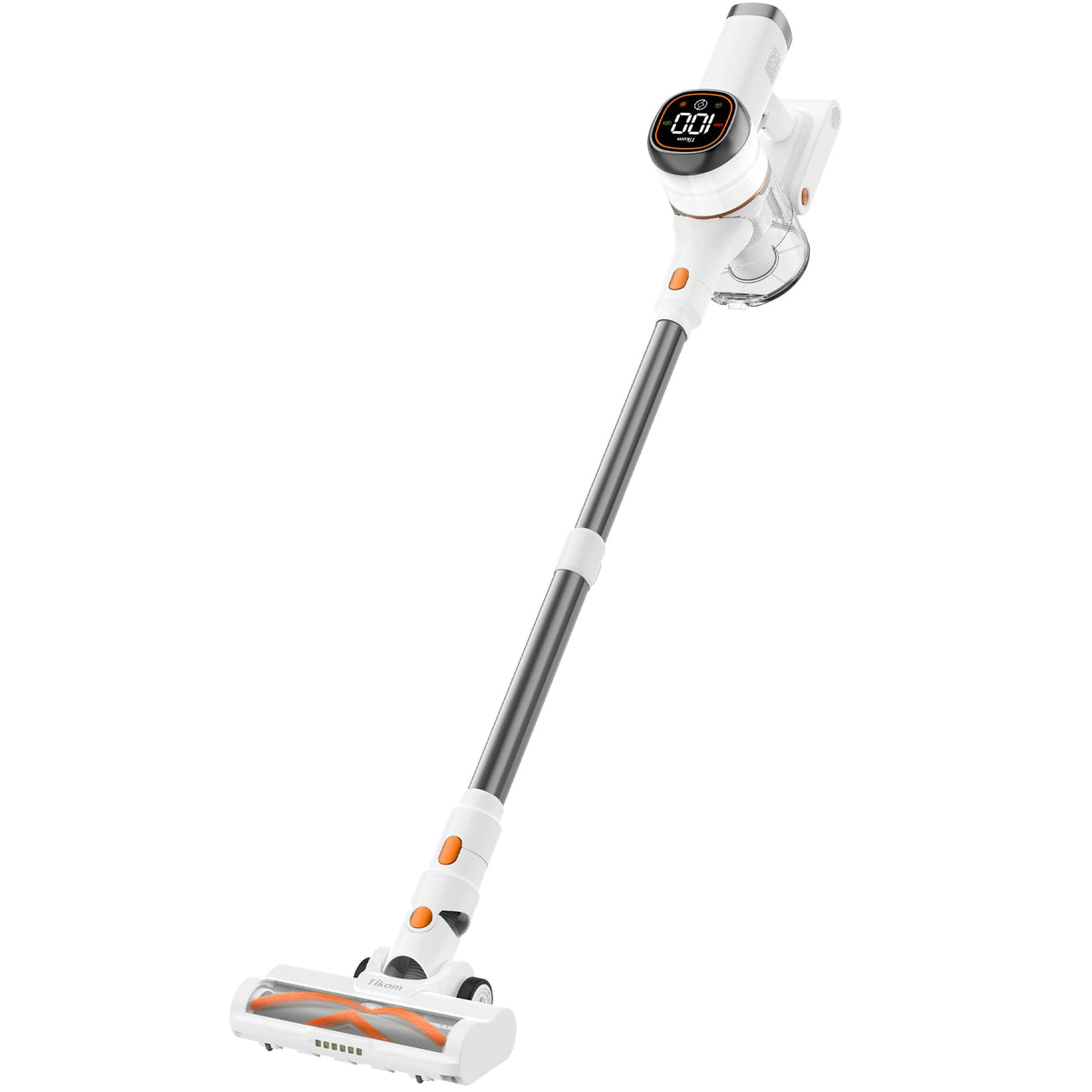 Tikom V500 Cordless Vacuum Cleaner for Home, 40000Pa/450W Stick Vacuum with LED Touch Screen, Charging Wall Dock, Anti-Tangle, Lightweight Handheld Vacuum for Pet Hair, Hard Floor, Carpet