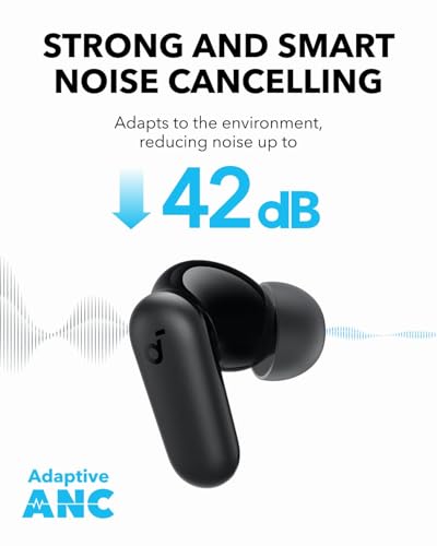 Soundcore P30i by Anker Noise Cancelling Earbuds, Hands-Free Viewing | Strong and Smart Noise Cancelling, Powerful Bass, 45H Playtime, 2-in-1 Case and Phone Stand, IP54, Bluetooth 5.4