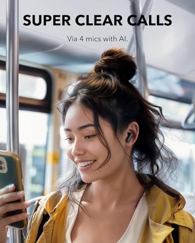 Soundcore P30i by Anker Noise Cancelling Earbuds, Hands-Free Viewing | Strong and Smart Noise Cancelling, Powerful Bass, 45H Playtime, 2-in-1 Case and Phone Stand, IP54, Bluetooth 5.4