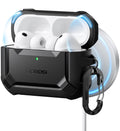 MOBOSI for AirPods Pro 3 Case with Magnetic Lid Lock,Black | Compatible with MagSafe,Military Grade Shockproof Protective Cover with Cleaner Kit& Keychain for iPod Pro 3 Case(2025)