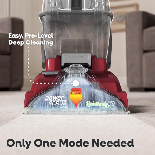 Hoover PowerScrub Deluxe Carpet Cleaner Machine, Pet & Upholstery Tools | Deep Cleaning Carpet Shampooer Machine, SpinScrub Brushes, HeatForce Drying, Pair with Hoover Carpet Cleaner Solution