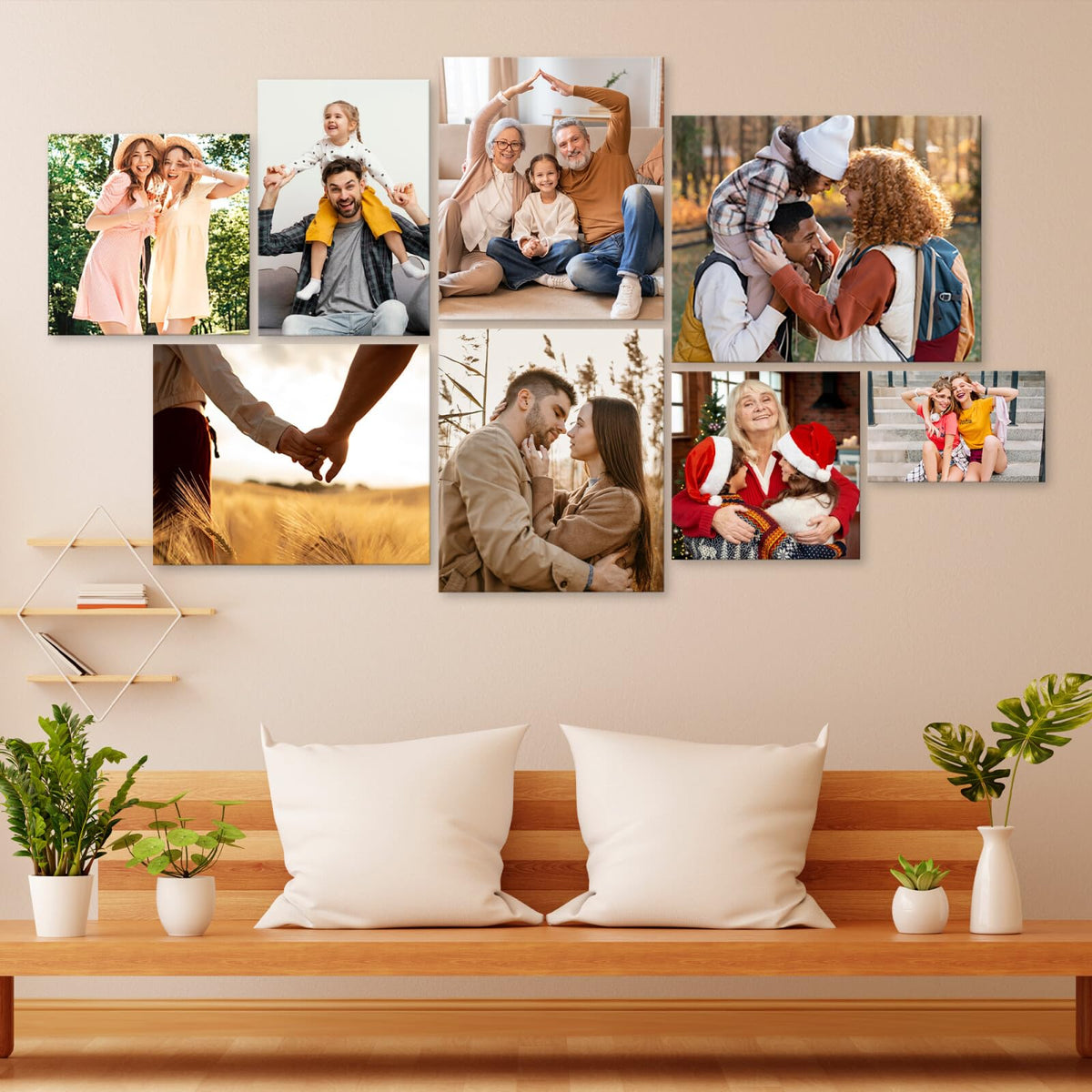 Ship Next Day Custom Canvas Prints with Your Photos (Framed 10x8) Customized Picture Gifts Photo Prints Personalized Canvas Pictures Wall Art Ideal for Home Decor